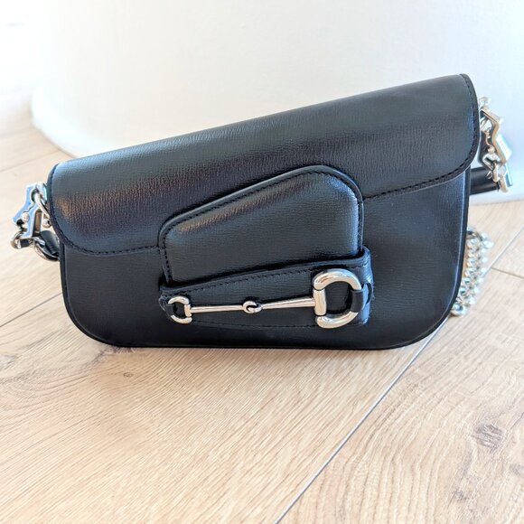 Gucci x Billie Eilish Horsebit 1955 Shoulder Bag - Black Vegan Leather - Picture 1 of 6